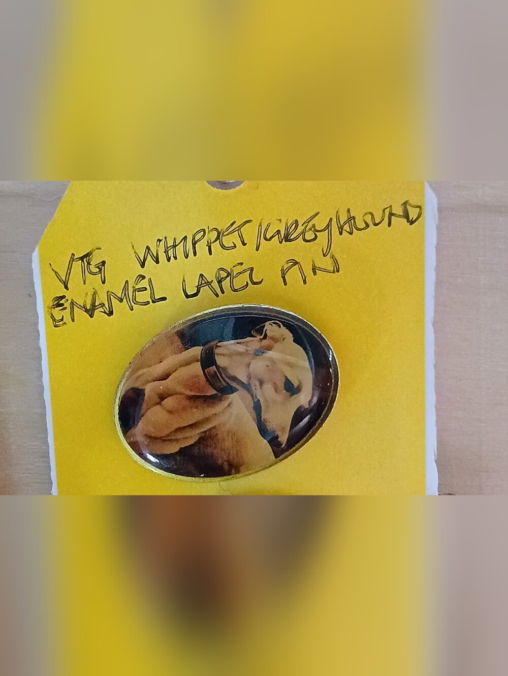Whippet Greyhound Enamel Lapel Pin - Vintage